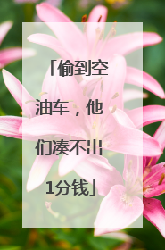 偷到空油车，他们凑不出1分钱