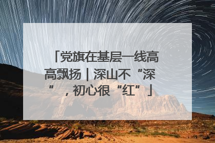 党旗在基层一线高高飘扬｜深山不“深”，初心很“红”