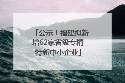 公示！福建拟新增62家省级专精特新中小企业