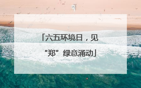 六五环境日，见“郑”绿意涌动