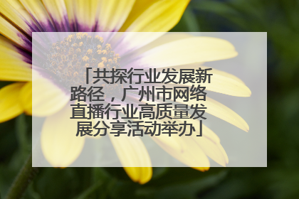 共探行业发展新路径，广州市网络直播行业高质量发展分享活动举办