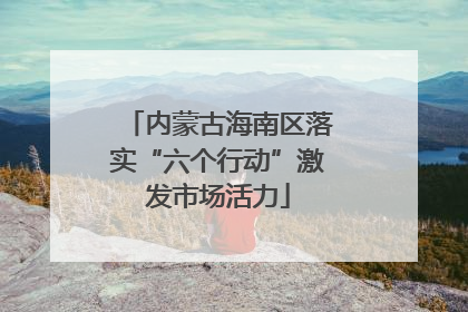 内蒙古海南区落实“六个行动”激发市场活力