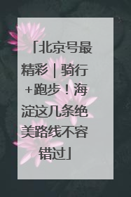 北京号最精彩｜骑行+跑步！海淀这几条绝美路线不容错过