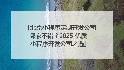北京小程序定制开发公司哪家不错？2025 优质小程序开发公司之选