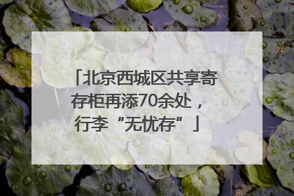 北京西城区共享寄存柜再添70余处，行李“无忧存”