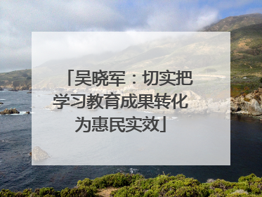 吴晓军：切实把学习教育成果转化为惠民实效
