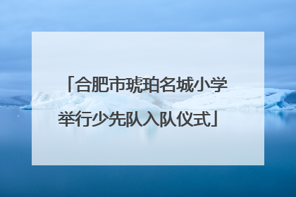 合肥市琥珀名城小学举行少先队入队仪式