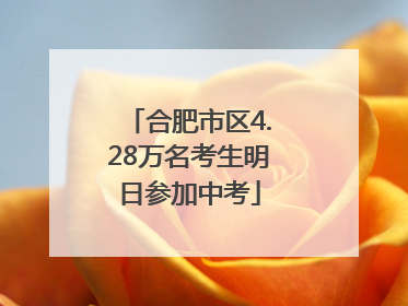 合肥市区4.28万名考生明日参加中考