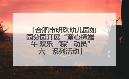 合肥市明珠幼儿园如园分园开展“童心撞端午 欢乐‘粽’动员”六一系列活动
