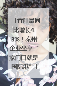 吞吐量同比增长4.3%！泰州企业坐享“家门口就是国际港”