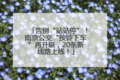 告别“站站停”！南京公交“按铃下车”再升级，20条新线路上线！