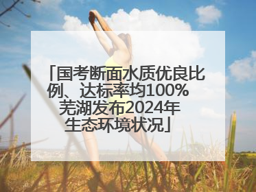 国考断面水质优良比例、达标率均100% 芜湖发布2024年生态环境状况