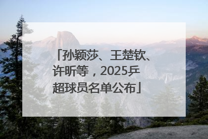 孙颖莎、王楚钦、许昕等，2025乒超球员名单公布