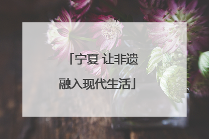 宁夏 让非遗融入现代生活