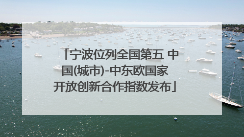 宁波位列全国第五 中国(城市)-中东欧国家开放创新合作指数发布