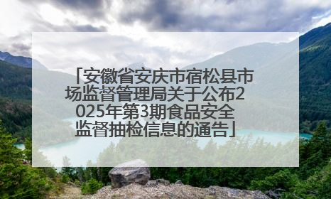 安徽省安庆市宿松县市场监督管理局关于公布2025年第3期食品安全监督抽检信息的通告