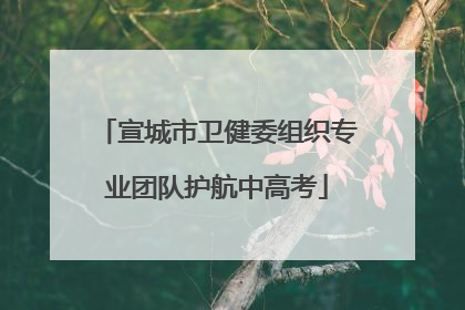 宣城市卫健委组织专业团队护航中高考