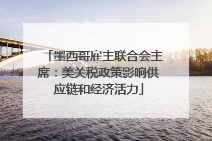 墨西哥雇主联合会主席：美关税政策影响供应链和经济活力