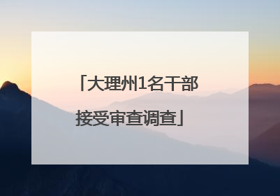 大理州1名干部接受审查调查