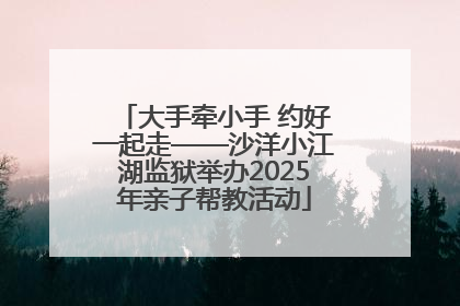 大手牵小手 约好一起走——沙洋小江湖监狱举办2025年亲子帮教活动