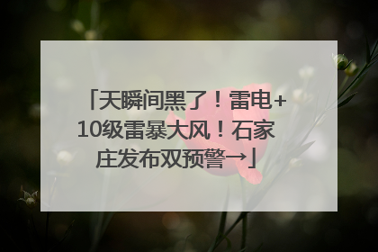 天瞬间黑了！雷电+10级雷暴大风！石家庄发布双预警→