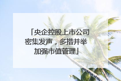央企控股上市公司密集发声，多措并举加强市值管理