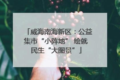 威海南海新区：公益集市“小阵地” 绘就民生“大图景”