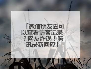 微信朋友圈可以查看访客记录？网友炸锅！腾讯最新回应