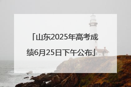 山东2025年高考成绩6月25日下午公布