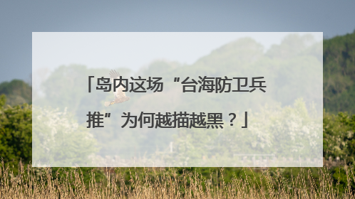 岛内这场“台海防卫兵推”为何越描越黑？