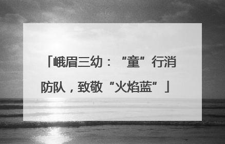 峨眉三幼：“童”行消防队，致敬“火焰蓝”