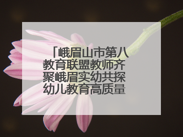 峨眉山市第八教育联盟教师齐聚峨眉实幼共探幼儿教育高质量发展新路径