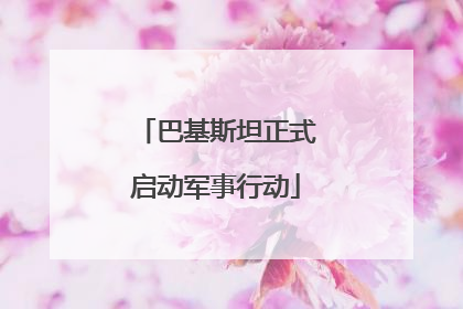 巴基斯坦正式启动军事行动