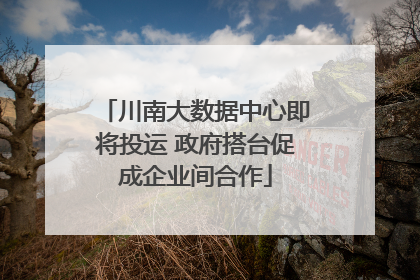 川南大数据中心即将投运 政府搭台促成企业间合作