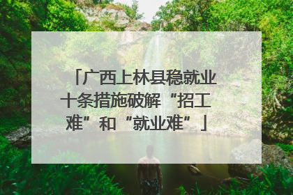 广西上林县稳就业十条措施破解“招工难”和“就业难”