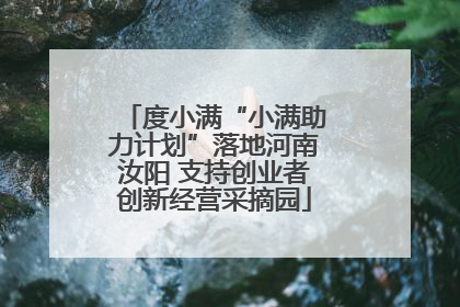 度小满“小满助力计划”落地河南汝阳 支持创业者创新经营采摘园