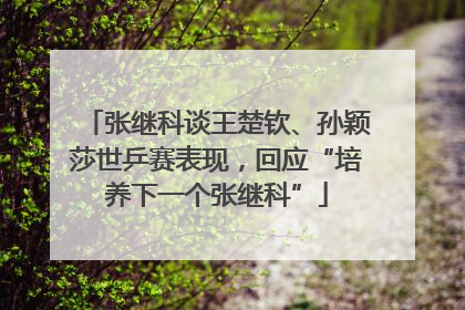 张继科谈王楚钦、孙颖莎世乒赛表现，回应“培养下一个张继科”