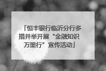 恒丰银行临沂分行多措并举开展“金融知识万里行”宣传活动