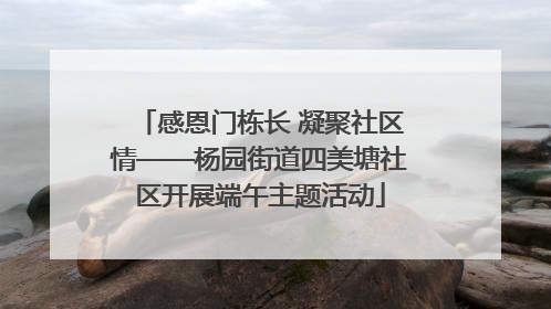 感恩门栋长 凝聚社区情——杨园街道四美塘社区开展端午主题活动