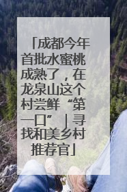 成都今年首批水蜜桃成熟了，在龙泉山这个村尝鲜“第一口”｜寻找和美乡村推荐官