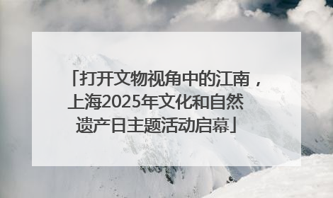 打开文物视角中的江南，上海2025年文化和自然遗产日主题活动启幕