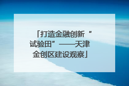 打造金融创新“试验田”——天津金创区建设观察