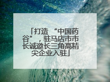 打造 “中国药谷”，驻马店市市长诚邀长三角高精尖企业入驻