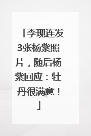 李现连发3张杨紫照片，随后杨紫回应：牡丹很满意！