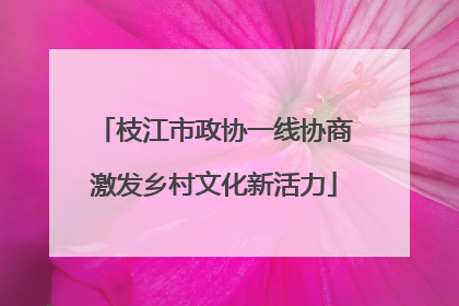 枝江市政协一线协商激发乡村文化新活力