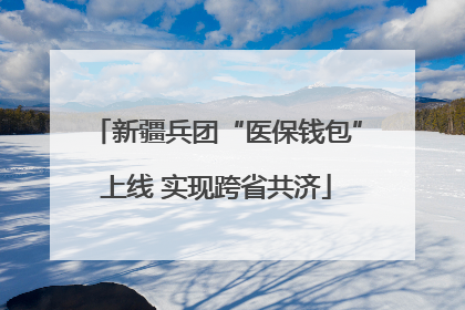 新疆兵团“医保钱包”上线 实现跨省共济