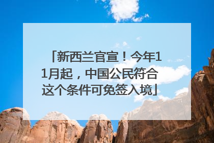 新西兰官宣！今年11月起，中国公民符合这个条件可免签入境