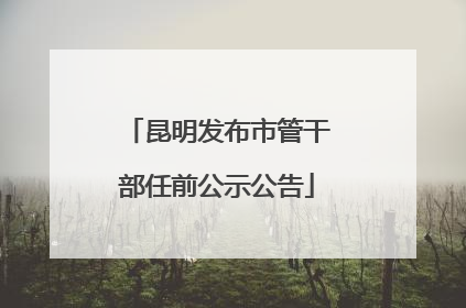 昆明发布市管干部任前公示公告