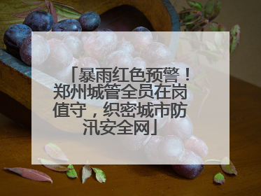 暴雨红色预警！郑州城管全员在岗值守，织密城市防汛安全网