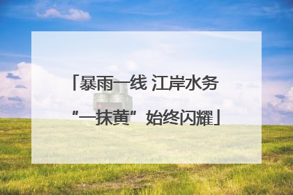 暴雨一线 江岸水务“一抹黄”始终闪耀